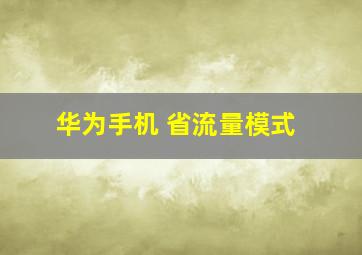 华为手机 省流量模式